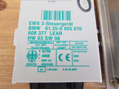 BMW Ignition Key Lock Cylinder Tumbler Set EWS and DME Control Modules 12147518111 E46 323i 325i 328i 330i2